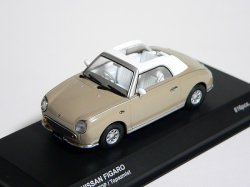 Photo1: ## Nissan FIGARO 1/43 DieCast Model Open Topaz Kyosho ##